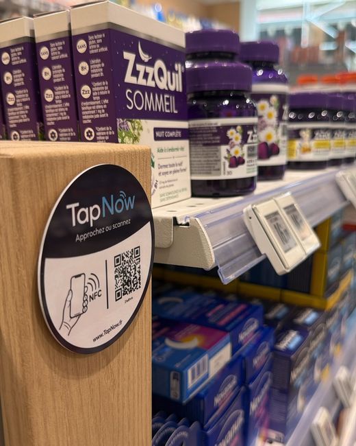 Sticker TapNow en bout de rayon