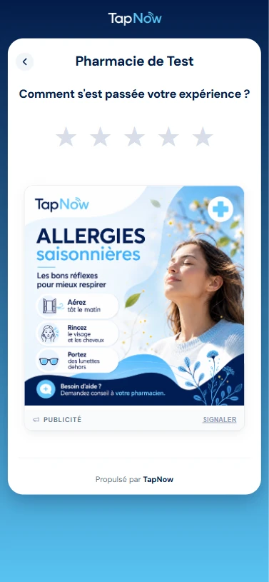 Page avis Google TapNow